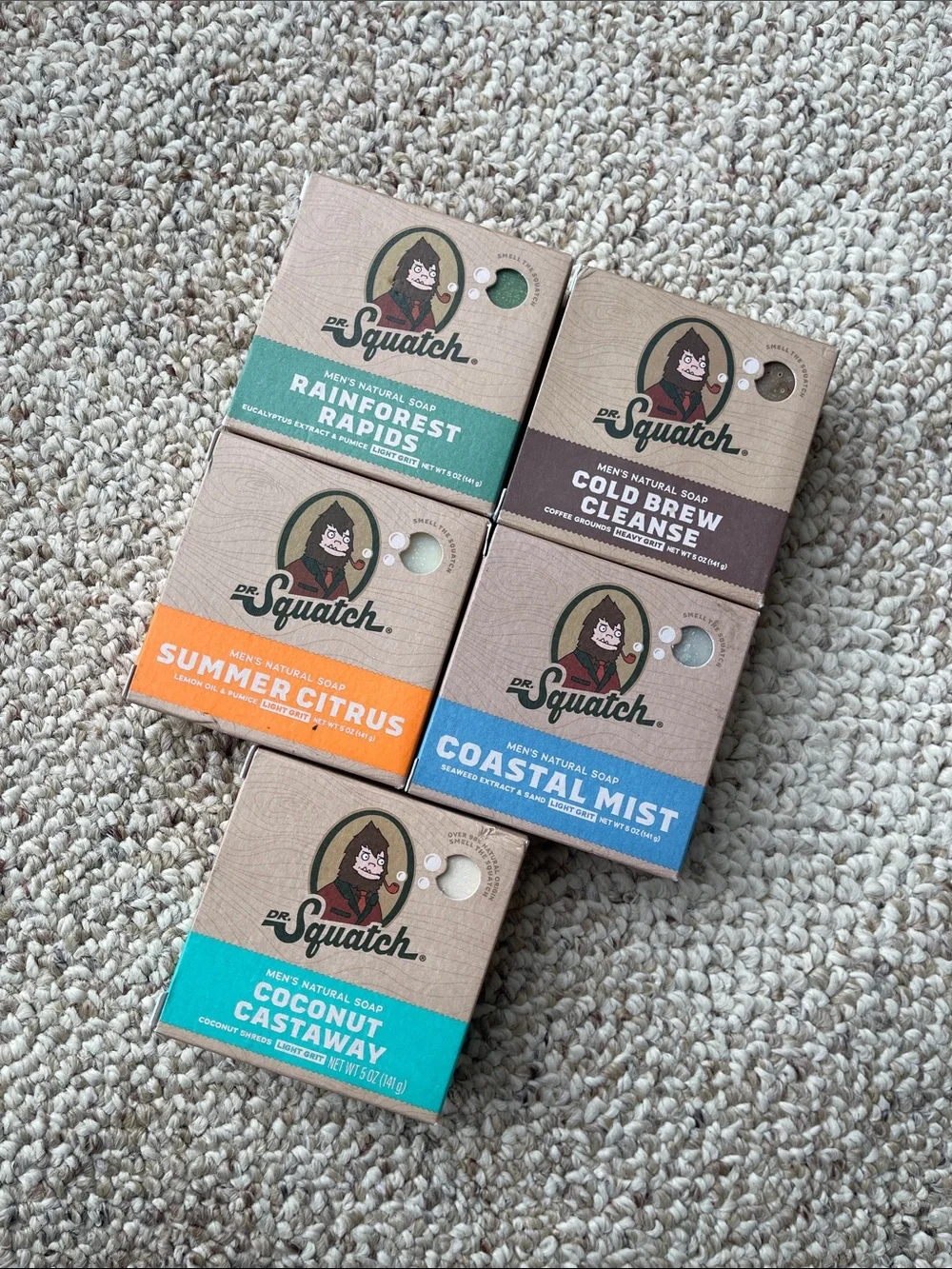 Dr. Squatch Men's Natural Soap 5-Bar Variety Pack